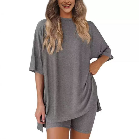 Women's Casual Short Sleeve Shorts Two-Piece Set